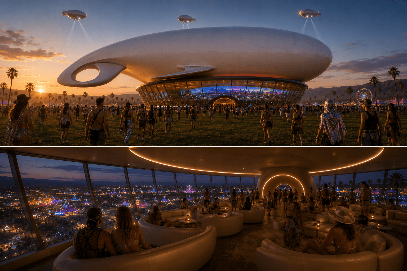 The lounge deck at dusk